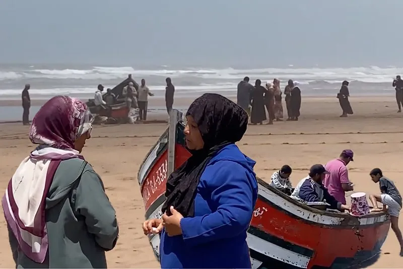 انقلاب قارب صيد في الحوزية