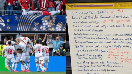 "الشرف قبل النصر".. منتخب إيران يترك رسالة مؤثرة في غرفة تبديل الملابس بعد التعادل مع مصر