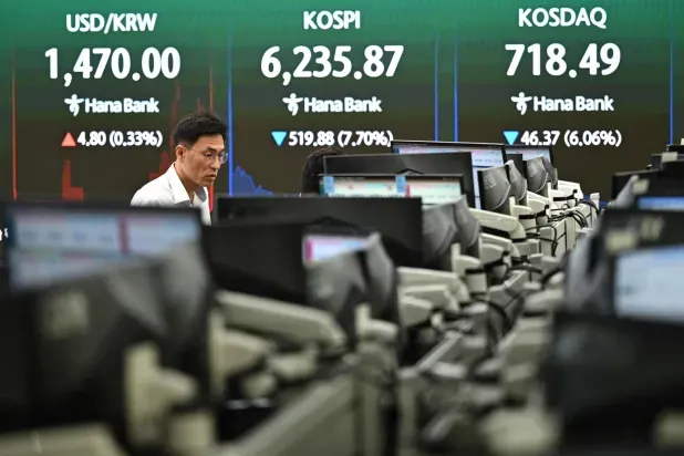 «كوسبي» الكوري يهوي أكثر من 10 % ويقود تراجع الأسهم الآسيوية