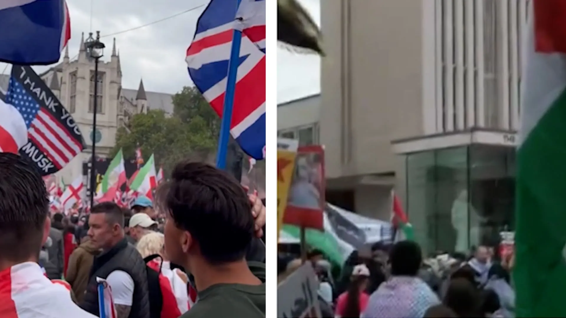 تزامن بين مسيرتي "توحيد المملكة" و"يوم النكبة المؤيدة للفلسطينيين" في لندن