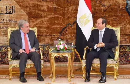 السيسي وغوتيريش يبحثان مستجدات الأوضاع في غزة السيسي وغوتيريش يبحثان مستجدات الأوضاع في غزة